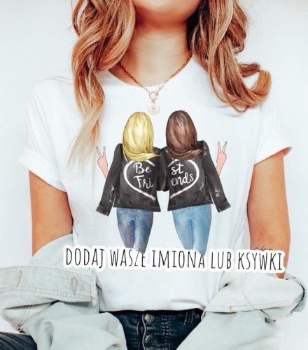 koszulka dla przyjaciółki best friends dla przyjaciółek blondynka i brunetka
