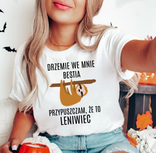 koszulka z leniwcem drzemie we mnie bestia.JPG