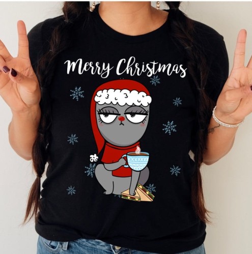 damska koszulka świąteczna merry.jpg