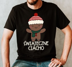 czarna męska koszulka świąteczne ciacho.jpg