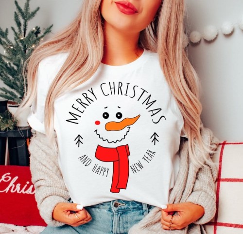 damska koszulka z bałwanem na święta.JPG