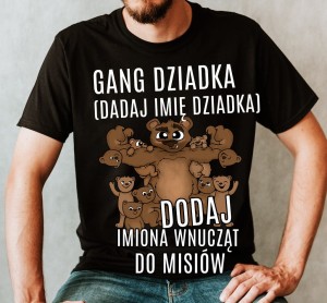 koszulka dla dziadka gang dziadka z 9 wnuczkami - dodaj imiona 9 wnuczków 