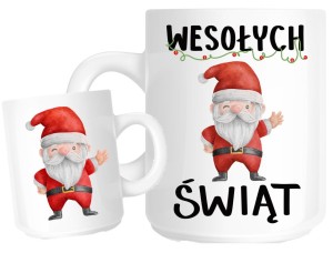 kubek z mikołajem wesołych świąt 