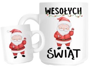 kubek z mikołajem na święta wesołych świąt