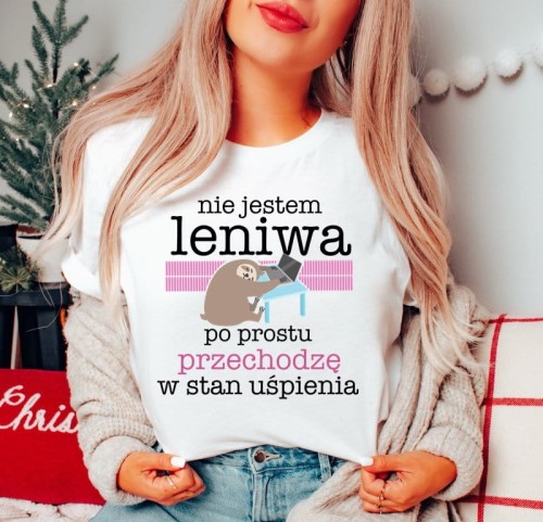 koszulka nie jestem leniwa.JPG