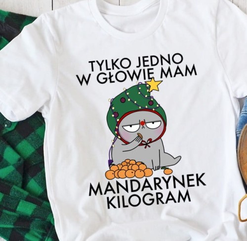 śmieszna męska koszulka Z MOTYWEM MANDARYNEK