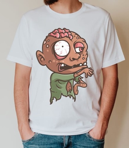 Koszulka z nadrukiem zombie z mózgiem.jpg