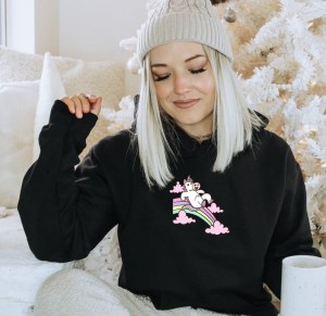 bluza z kapturem czarna unicorn.JPG