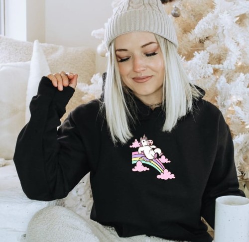 bluza z kapturem czarna unicorn.JPG