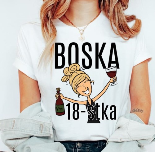 KOSZULKA BOSKA 18 NA URODZINY BLONDYNKA