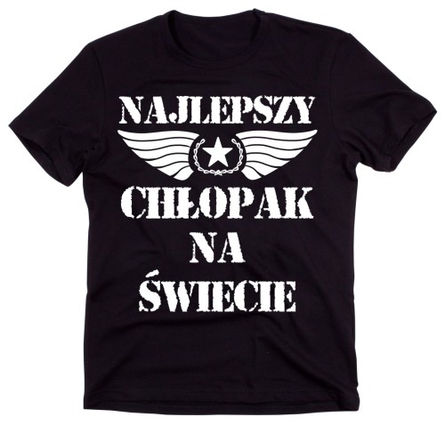 męska koszulka - prezent na walentynki najlepszy chłopak na świecie