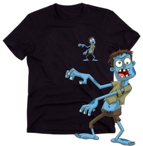 Czarna męska koszulka - zombie wzór G2