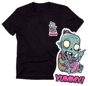 Czarna męska koszulka - zombie wzór G3