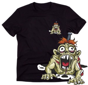 Czarna męska koszulka - zombie wzór G4