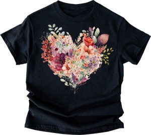 czarna koszulka z sercem serceb23