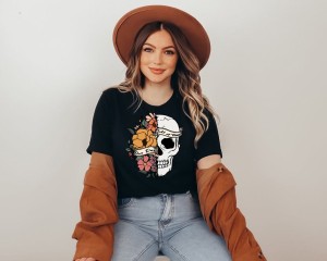 czarna damska koszulka z czaszką samo5 - 2.jpg