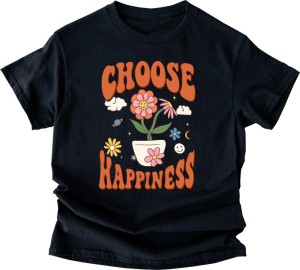 czarna koszulka damska z nadrukiem w stylu retro retro12