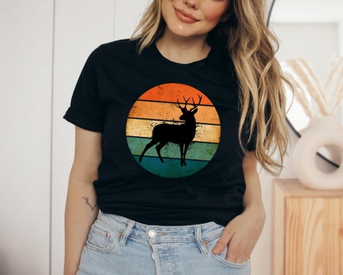 czarna damska koszulka retro z łosiem.jpg