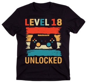 koszulka na 18 urodziny dla chłopaka level 18 unlocked n.jpg