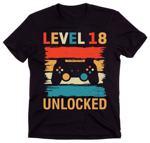 koszulka na 18 urodziny dla chłopaka level 18 unlocked n.jpg