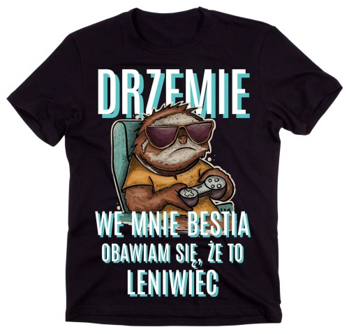 ŚMIESZNA MĘSKA KSOZULKA DRZEMIE WE MNIE BESTIA.jpg