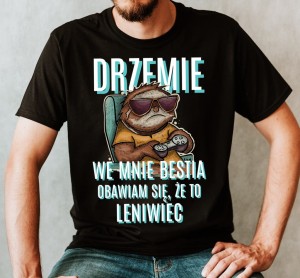 ŚMIESZNA MĘSKA KSOZULKA DRZEMIE WE MNIE BESTIA BN.jpg