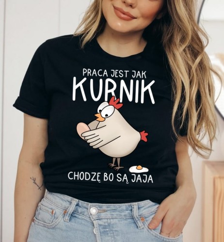 śmieszna koszulka damska na prezent praca jest jak kurnik - 2.jpg