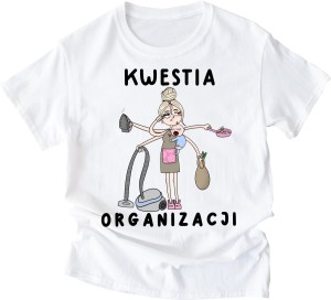 koszulka dla młodej mamy kwestia organizacji z blondynką