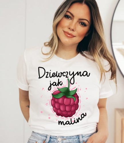 koszulka damska z maliną.jpg