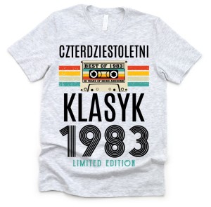 Męska Koszulka na 40 urodziny - kolor szary klasyk czterdziestoletni 