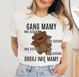 Koszulka na dzień mamy CZWÓRKI dzieci z imionami mamy i dzieciaków