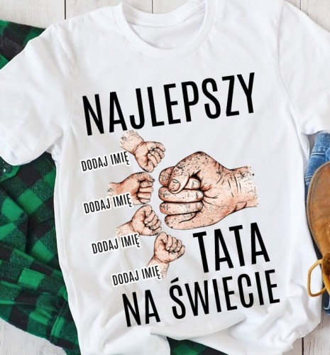 Koszulka najlepszy tata na świecie z 4 dziećmi