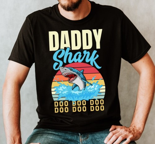 męska koszulka dla taty daddy shark b.jpg