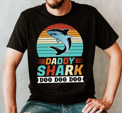 męska koszulka dla taty daddy shark.jpg