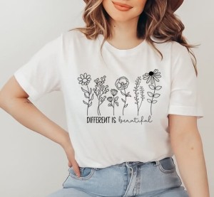 damska koszulka z nadrukiem flower1