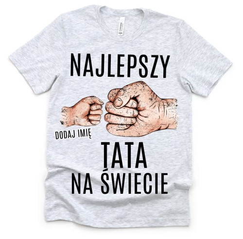 szara Koszulka najlepszy tata na świecie z 1 dzieckiem