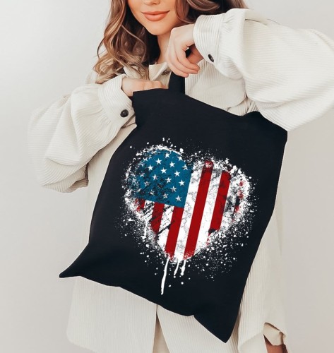 czarna torba bawełniana na zakupy serce usa.jpg