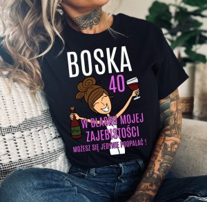 koszulka damska na 40-stke boska 40 brunetka