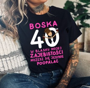 koszulka damska na 40-stke boska 40 brunetka