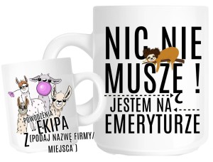 Kubek dla koleżanki odchodzącego na emeryturę