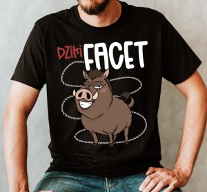 FAJNA MĘSKA KOSZULKA NA PREZENT Z DZIKIEM BN.jpg