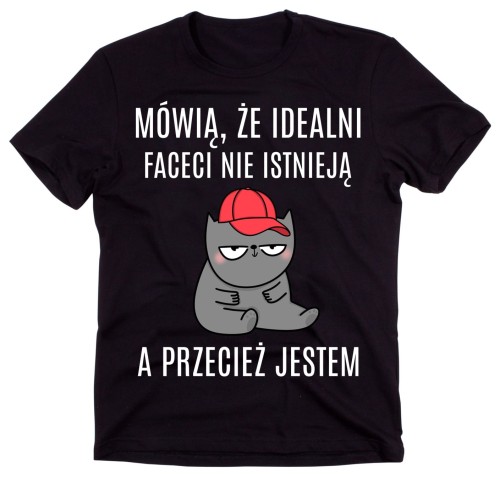 KOSZULKA MÓWIĄ ŻE IDEALNI FACECI - KOSZULKA Z KOTEM.jpg