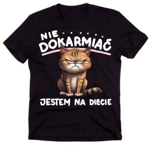 męska koszulka nie dokarmiać jestem na diecie.jpg