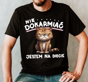 męska koszulka nie dokarmiać jestem na diecie b.jpg