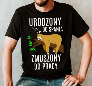 ŚMIESZNA MĘSKA KOSZULKA Z LENIWCEM N.jpg