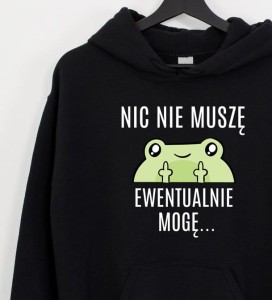 CZARNA DAMSKA BLUZA Z KAPTUREM NIC NIE MUSZĘ B BV.JPG
