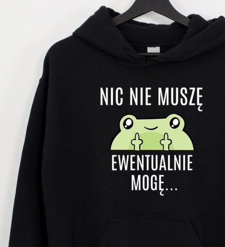 CZARNA DAMSKA BLUZA Z KAPTUREM NIC NIE MUSZĘ B BV.JPG