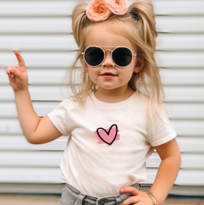 koszulka z serduszkiem dla dziewczynki 