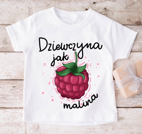 koszulka dla dziewczynki z maliną.jpg