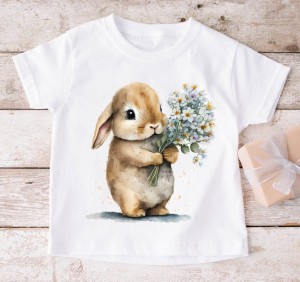 koszulka dla dziewczynki z królikiem kwiatki.jpg